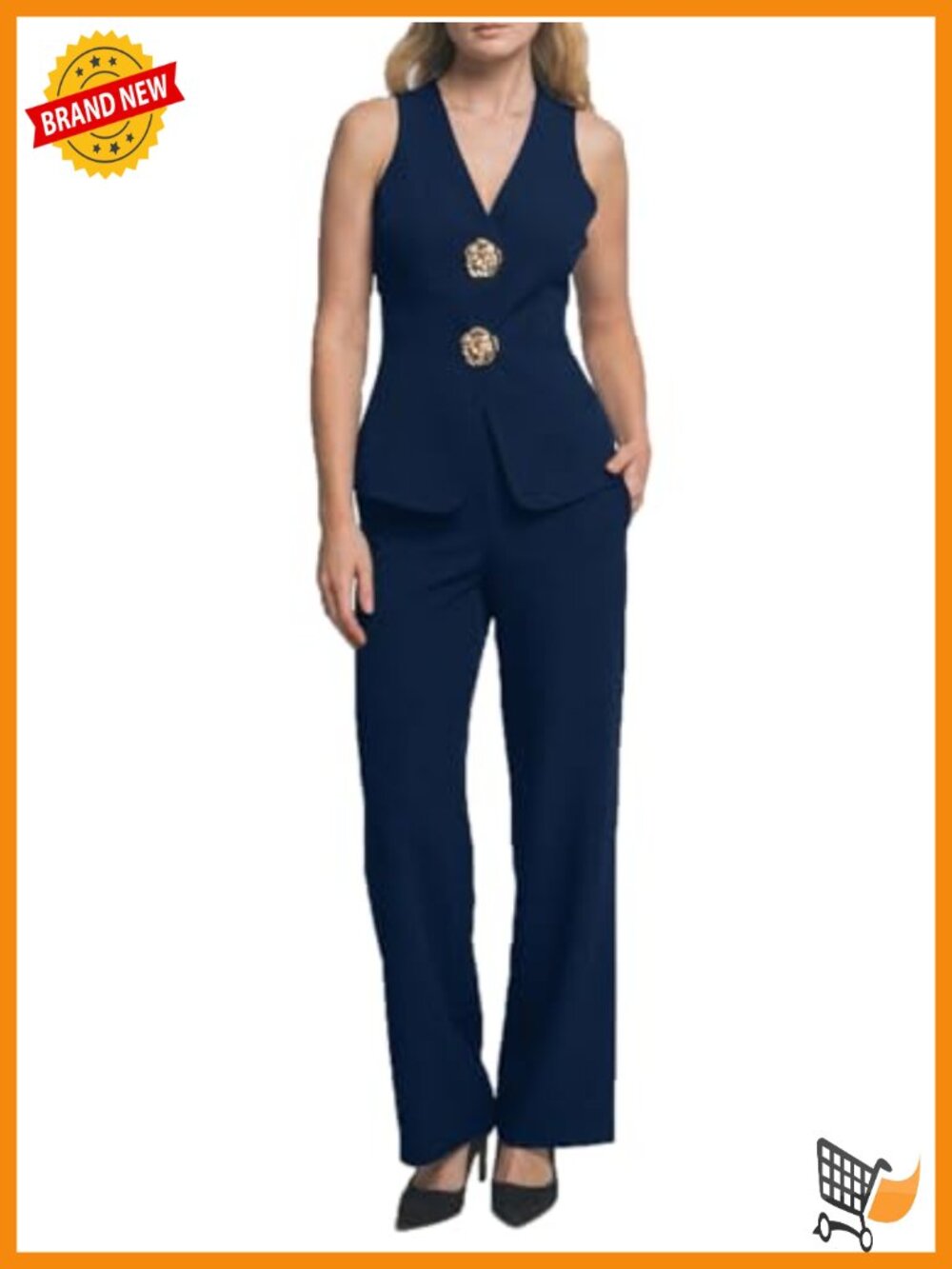 2 Piece Dressy Sets Straight Wide Leg Pants Slim Vest Business Suit Office